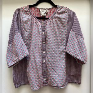 Ace & Jig Claude button-up top in Dot pattern